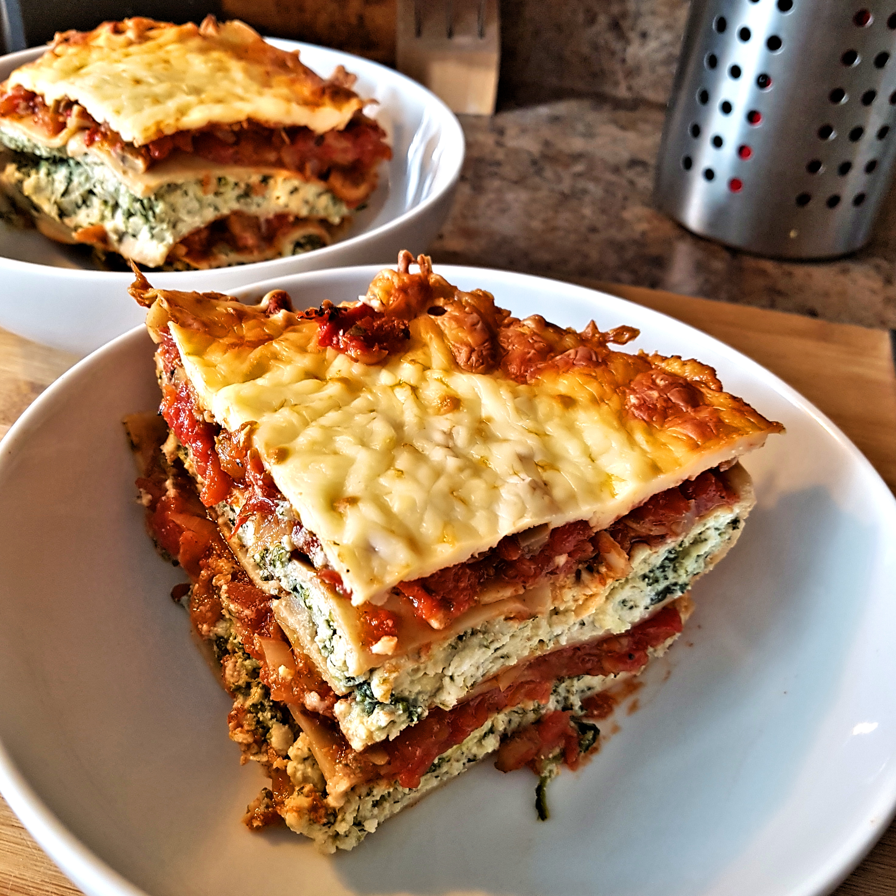 Spinach and Mushroom Lasagna - Evelyn Chartres