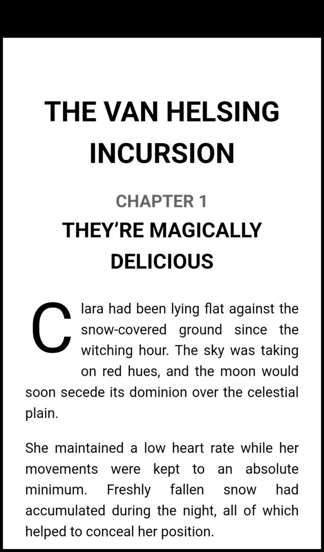 Screenshot of an EBook with a visible drop character.