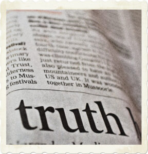 Picture of a newspaper page with TRUTH clearly visible. Image by PDPics from Pixabay.