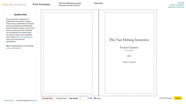 Manuscript as viewed through Kindle Direct Publishing previewer