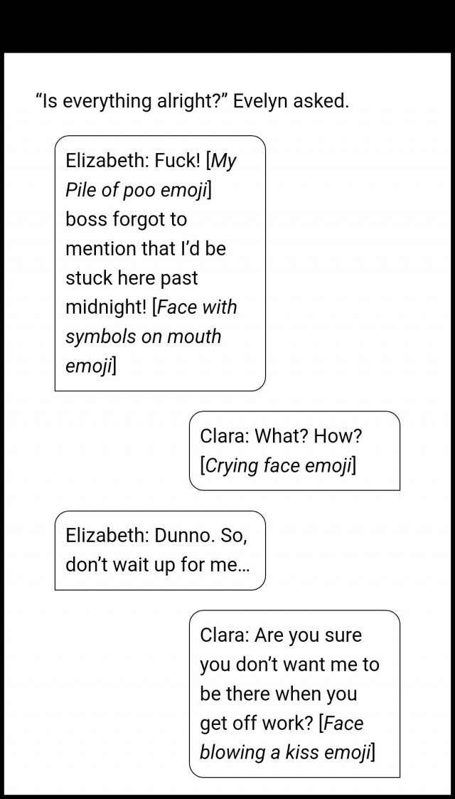 Screenshot of text message conversation using short names.