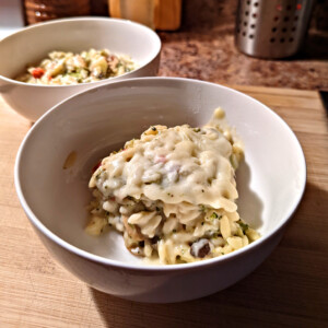 Picture featuring the Orzo and Broccoli dish