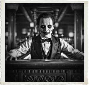 man at war fire and milk creepy bartender