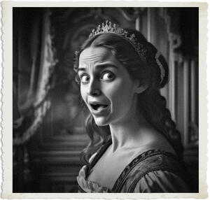 a surreal and vibrant cinematic photo of the Mona Lisa with a surprised expression as she burps while posing for a portrait in a 16th-century style studio with intricate wooden paneling and rich velvet drapes, her eyes gleam with amusement, her skin a warm olive tone, her hair adorned with a delicate Renaissance-style headpiece, her iconic enigmatic smile slightly ajar, revealing a hint of mischief, the atmosphere is filled with soft, golden light, and a subtle film grain texture adds to the photorealistic quality of the image, capturing the essence of a bygone era with a touch of whimsy and humor.