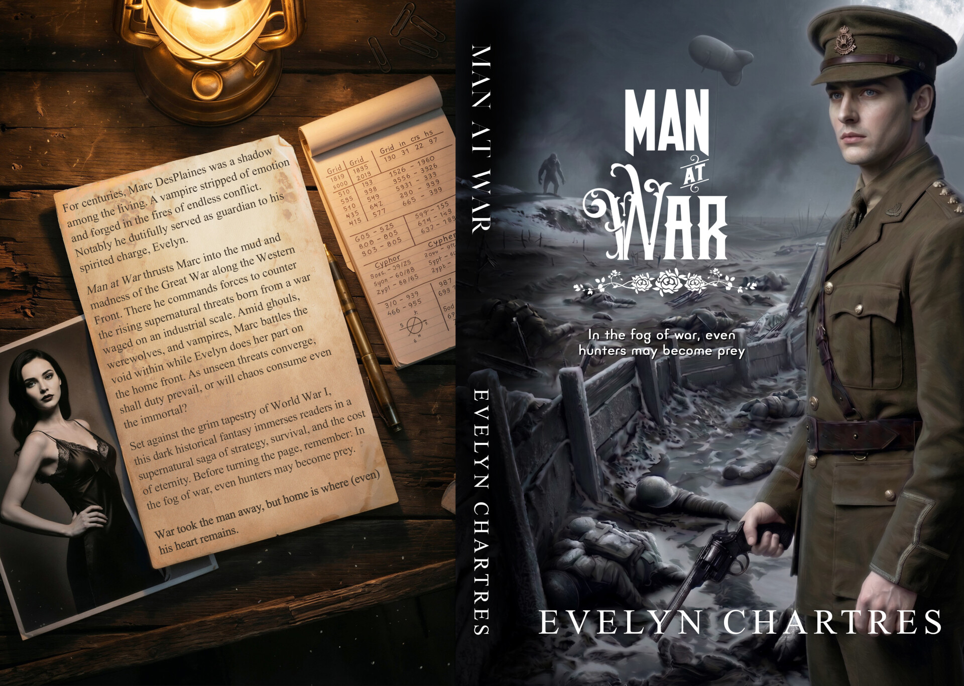 Man at War by Evelyn Chartres. Cover art.