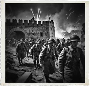 man at war vantage point under fire