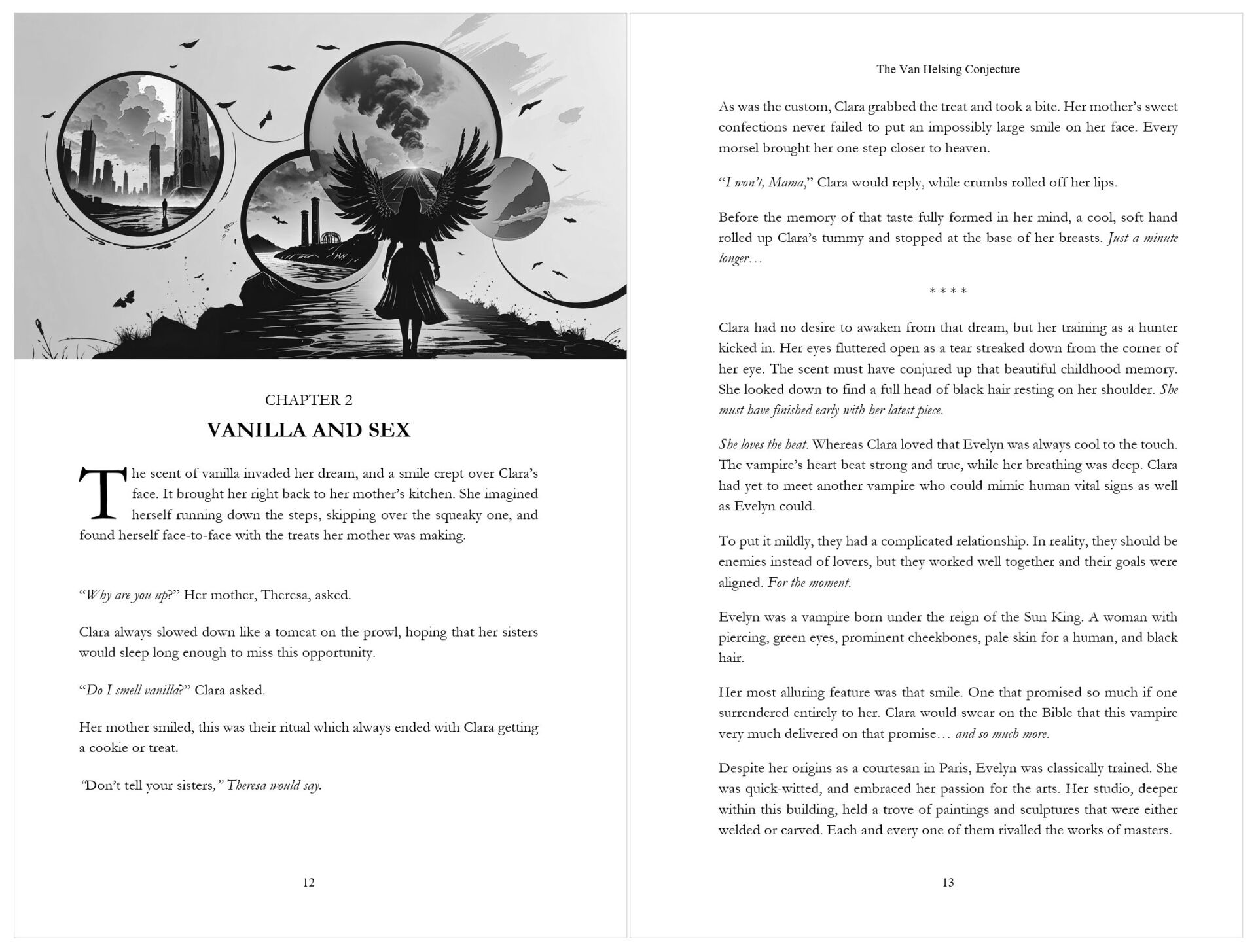 Inside art for The Van Helsing Conjecture by Evelyn Chartres